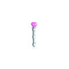 Gode en verre bicolor avec boules et coeur  n°21 Glossy 